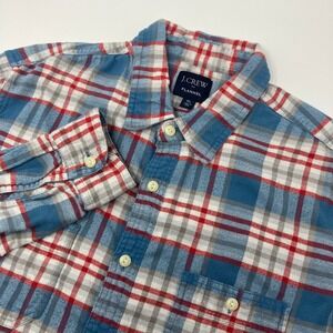 J. Crew Men's XL Plaid Flannel Button Front Long Sleeve Casual
